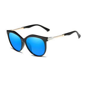 Óculos de sol feminino Adhara, armação em liga metálica com lentes em policarbonato polarizadas, com proteção UVA e UVB400, cor gradiente e certificado CE de qualidade, Loja Livre Arbítrio