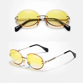 Óculos de sol feminino Alnitak, armação em liga metálica com lentes em policarbonato, com proteção UVA e UVB400 gradiente, Loja Livre Arbítrio