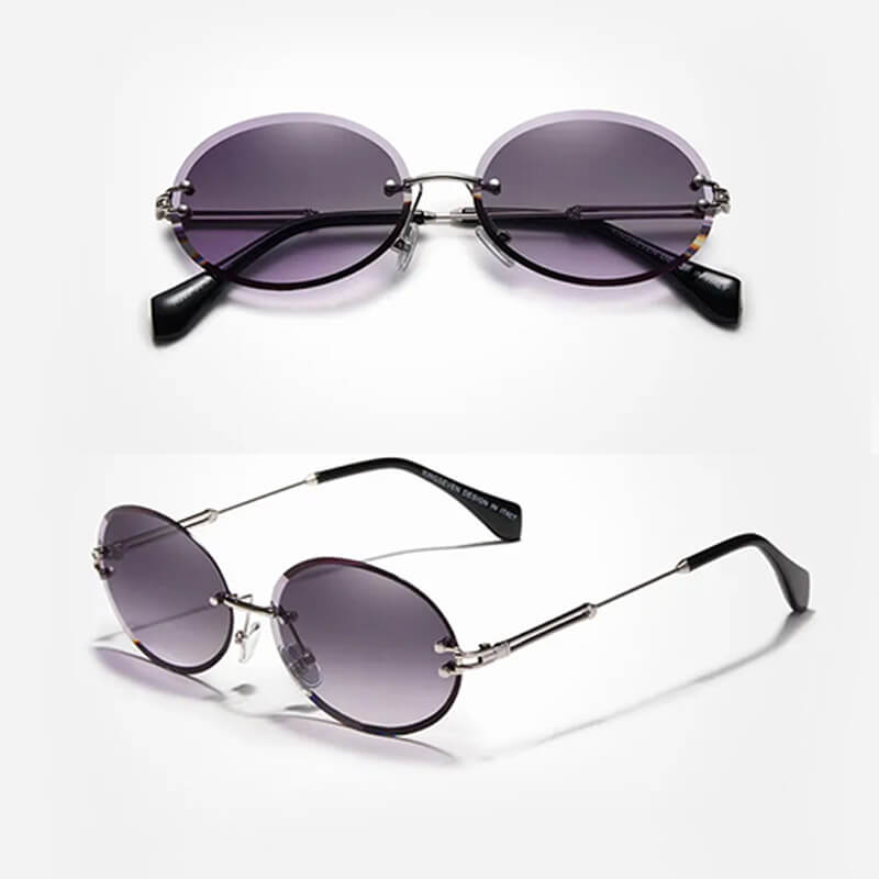 Óculos de sol feminino Alnitak, armação em liga metálica com lentes em policarbonato, com proteção UVA e UVB400 gradiente, Loja Livre Arbítrio